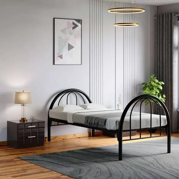 Esca Cave Handmade Teak Wood Rectangular Single Bed Solid Teak Wood Frame, Rustic Elegance, Durable and Stylish Bedroom