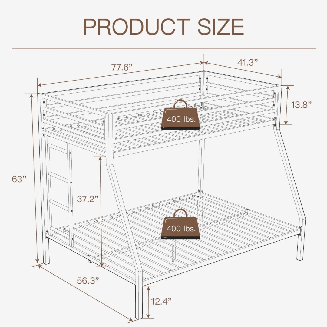 Expanse Handmade Teak Wood Bunk Bed with Ladder Sturdy and Durable Twin Over Twin Eco-Friendly ( White ), view 4