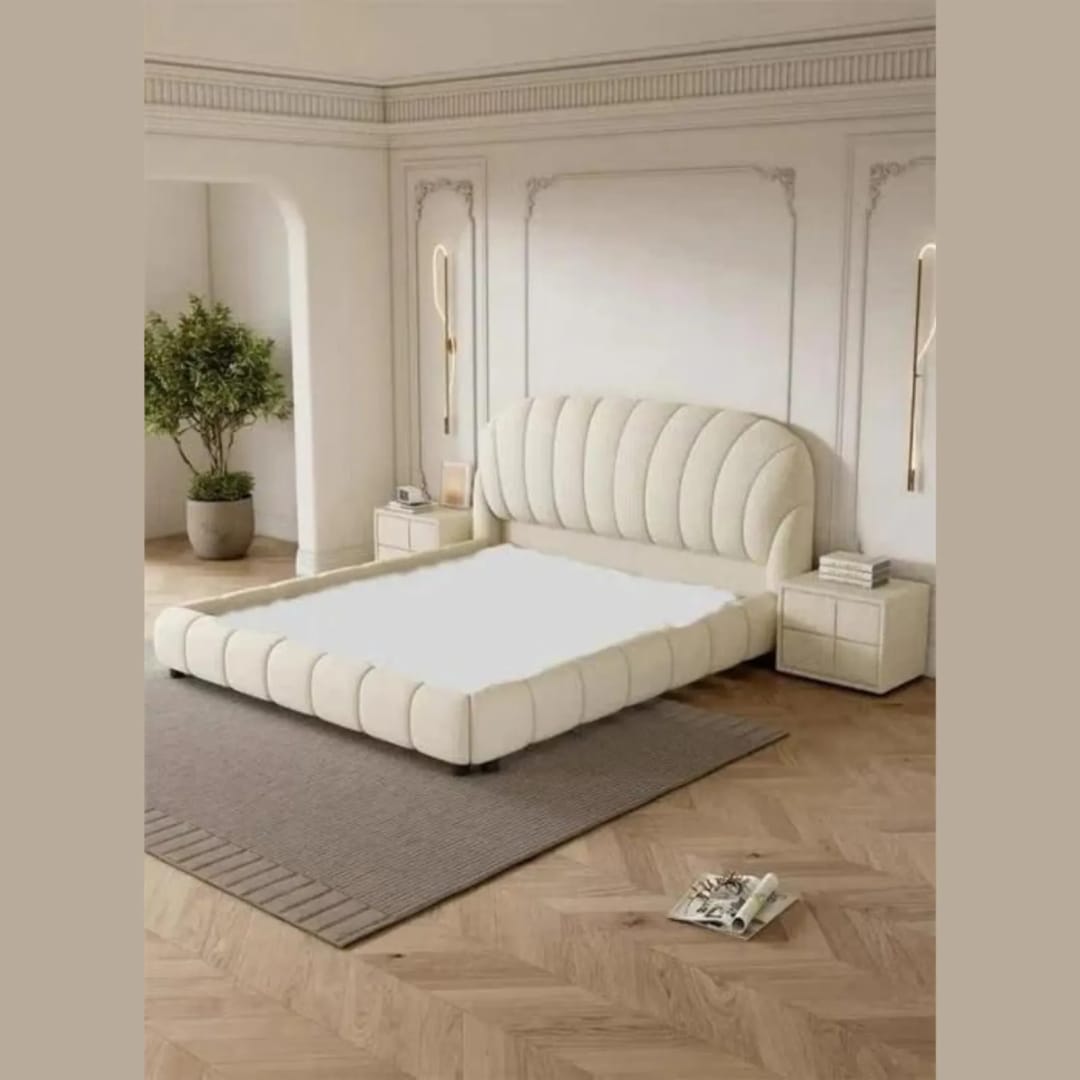 Grandeur Modernize Boucle Upholstery Bed for Luxury Bedroom, view 3