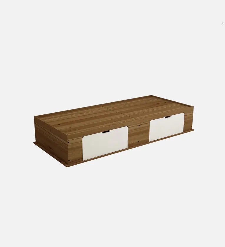Gusto Handmade Rectangular Teak Wood Storage Diwan Bed Wood Diwan with Spacious Storage for Living Room & Bedroom ( White & Brown ), view 3