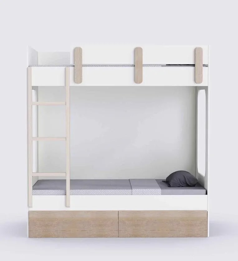 Housemates Handmade Teak Wood Bunk Bed With Drawer Storage, view 3