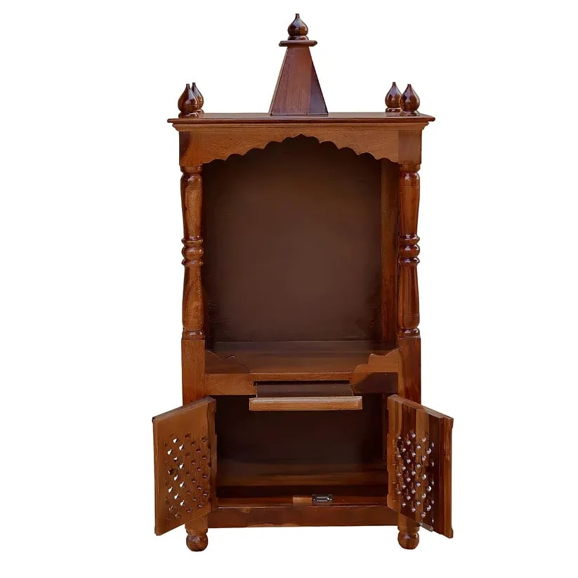 Idols Incense Traditional Handmade Wooden Pooja Temple for Daily Prayers, view 3