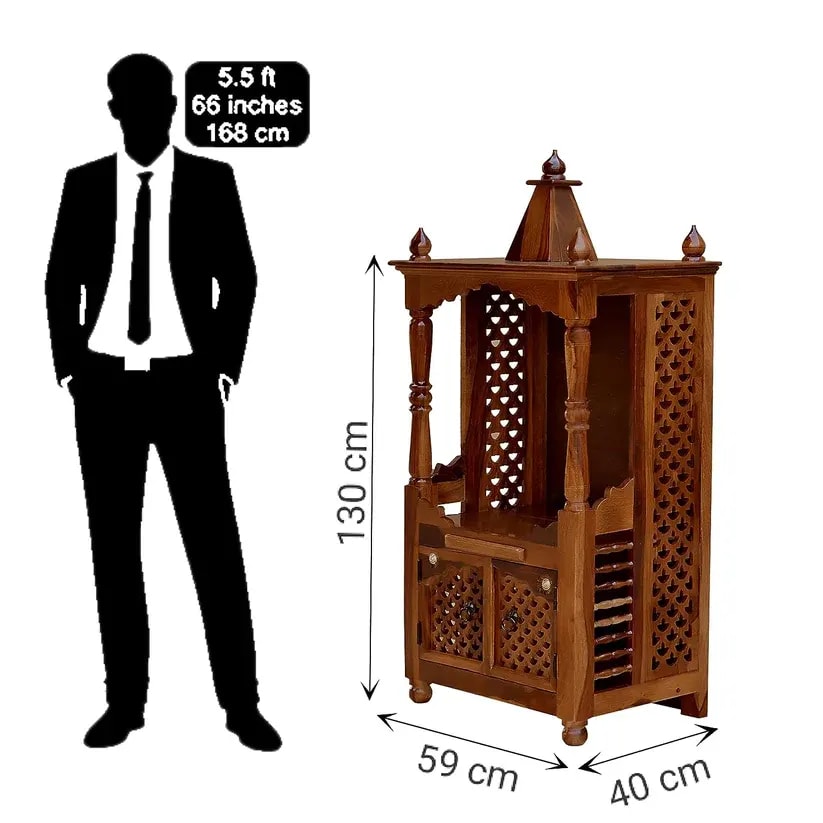 Idols Incense Traditional Handmade Wooden Pooja Temple for Daily Prayers, view 6