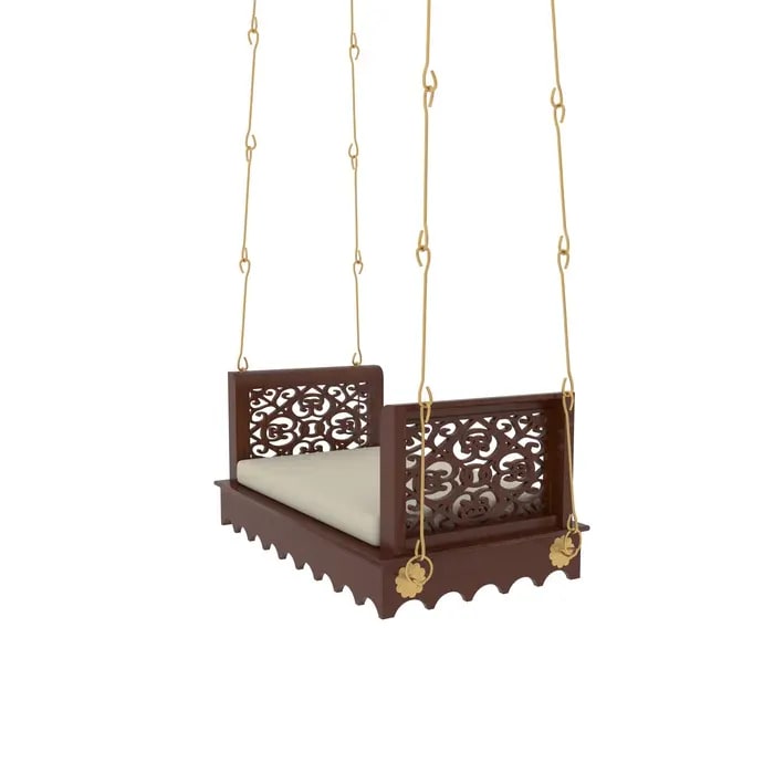 Irish Handmade Teak Wood Swing Patio Hammock Jhula Traditional Indian Style, view 3