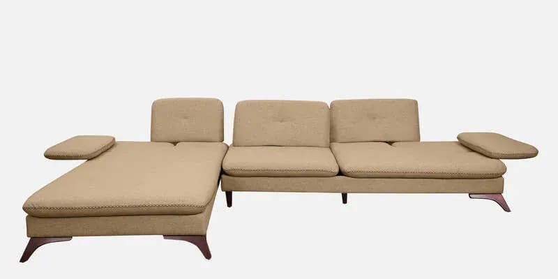 Jauna RHS Teak Wood Lounger Sectional Sofa in Sandy Beige Luxury High-End Living Room, view 4