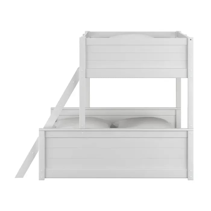 Loft Handmade Teak Wood Bunk Bed with Ladder for Kids Durable, Stylish, and Safe Bunk Bed Frame with Safety Rails ( White ), view 5