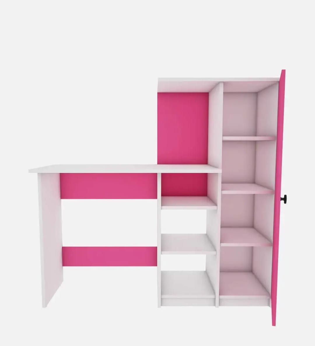 Marvel Handmade Scholar Study Office Computer Table Desk for Adults Kids Students (Frosty White And Pink Finish), view 2
