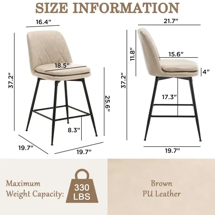 Mcohal Swivel Counter and Bar Stools (Set of 4), view 3