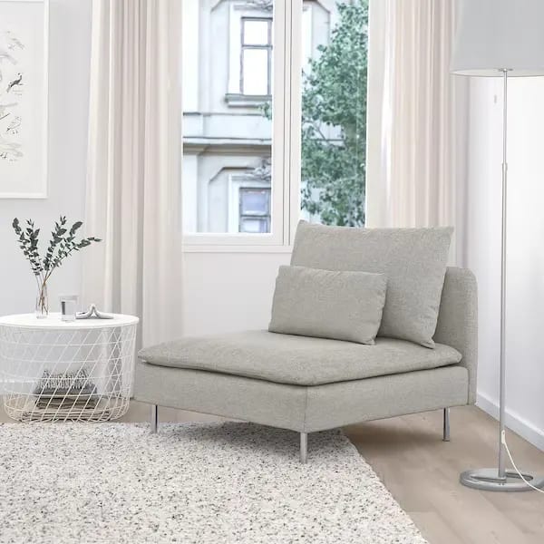 Modern Sofa Bed with Softly Loose Back Cushions, Metal Legs, and 2 Comfortable Cushions Airy Look, Space-Saving, view 2