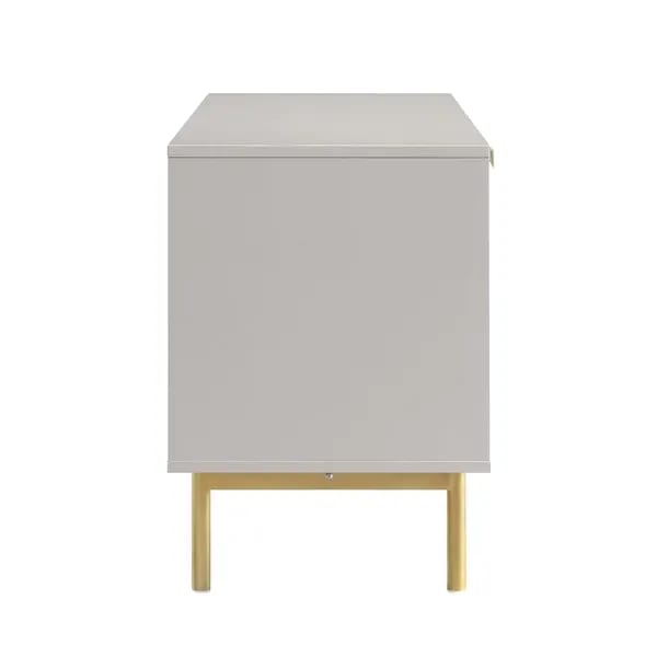 Modern TV Unit with Golden Legs & Handle Matte Finish, view 2