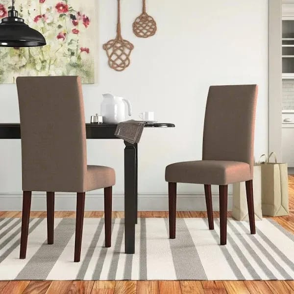 Mousse Handmade Velvet Fabric Teak Wood Dining Chair Modern Design, Perfect for Dining Room or Kitchen (Set of 2)