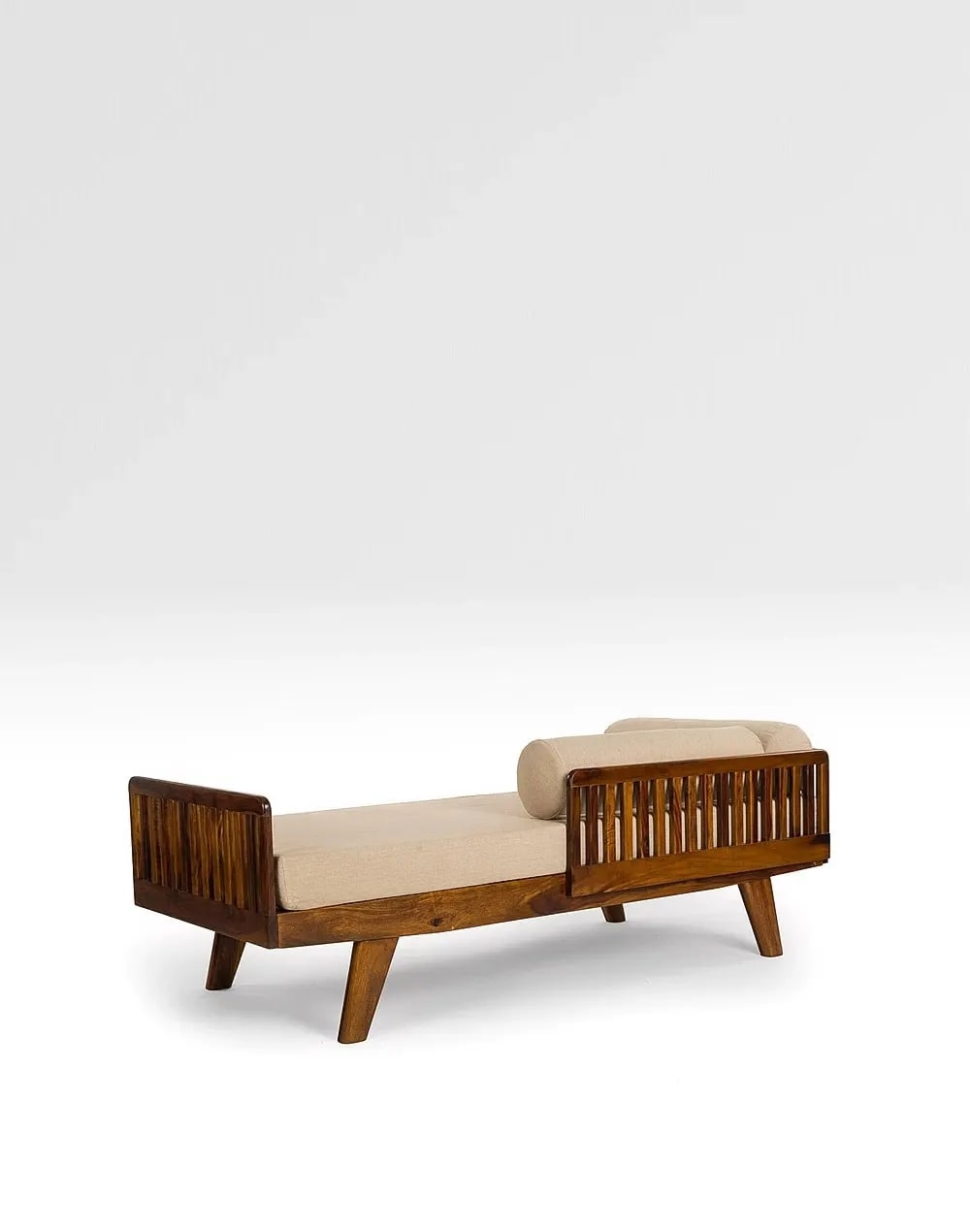 Piano Daybed Handmade Teak Wood 3 Seater Diwan Sofa Bed Rectangular Multi-Purpose Sofa for Living Room & Bedroom, view 3