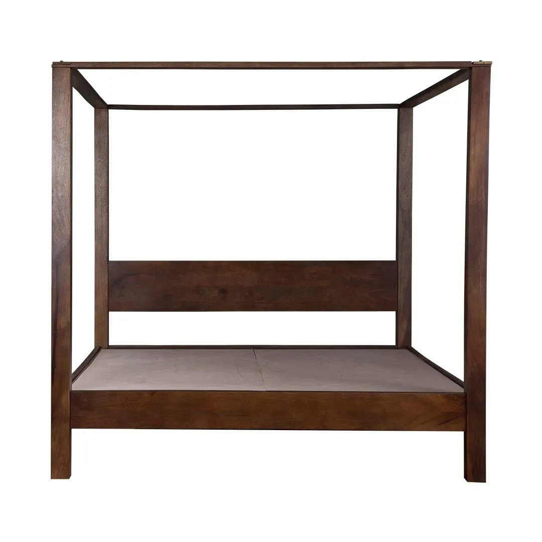 Placard Royal Handmade Teak Wood Poster Bed with ( Walnut Finish ), view 2