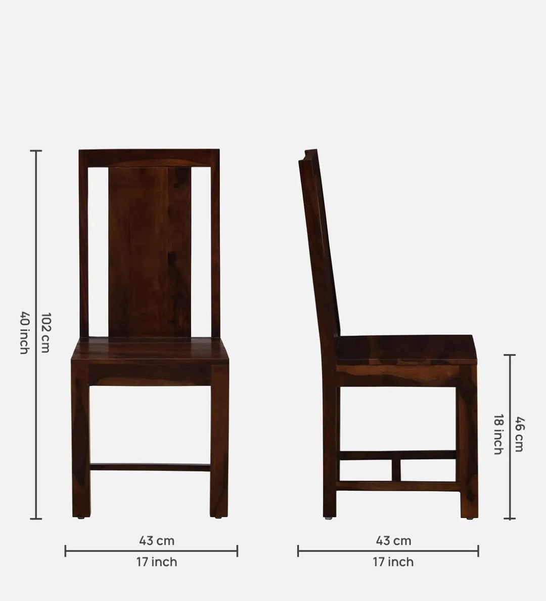 Princeton Handmade Teak Wood Dining Chair Modern Design, Perfect for Dining Room or Kitchen (Teak Finish), view 3
