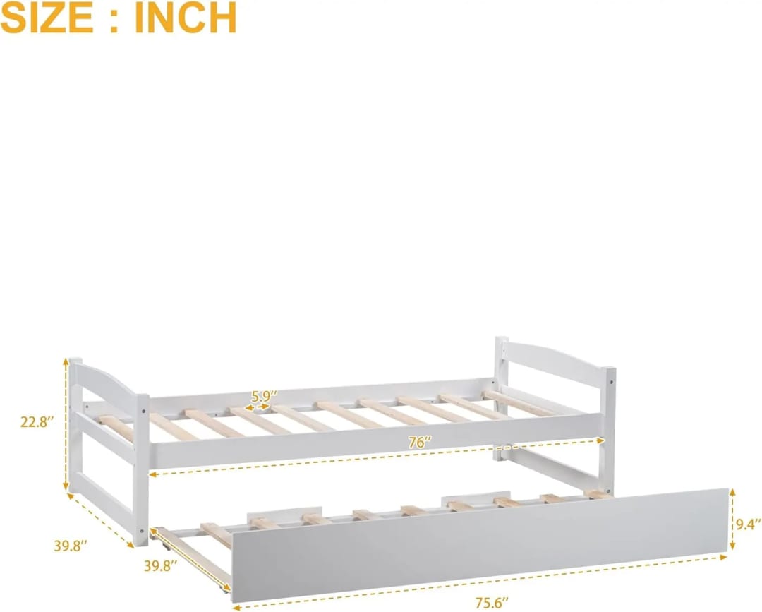 Rollers Sofa Cum Bed Multi-Functional Convertible Sofa Bed with Wooden Frame, Space-Saving Design for Living Room (White), view 3