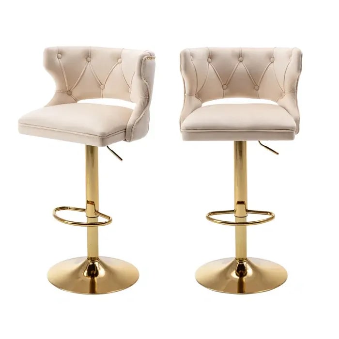 Rosdorf Swivel Adjustable Height Counter and Bar Stool (Set of 2), view 2
