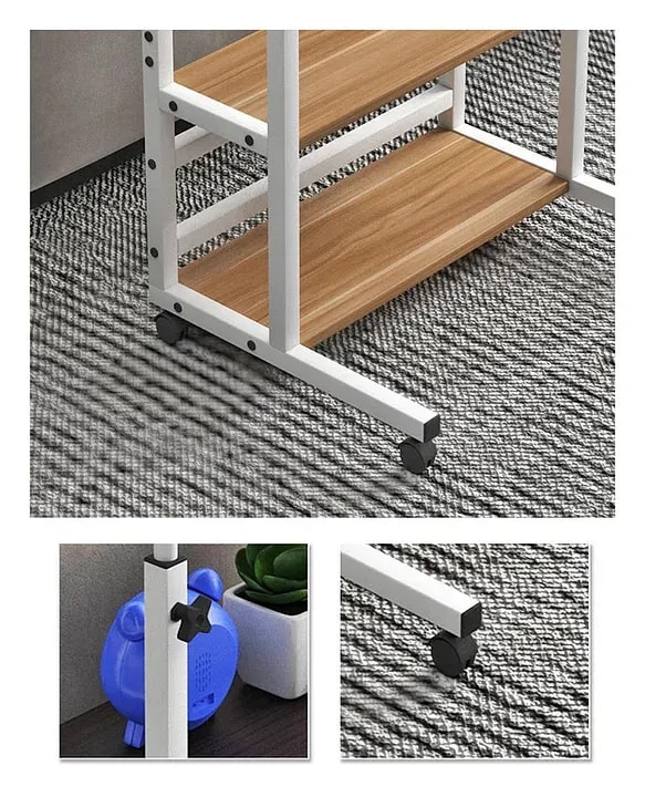 Savya Manual Height Adjustable Movable Laptop Table Desk with Wheel, view 3