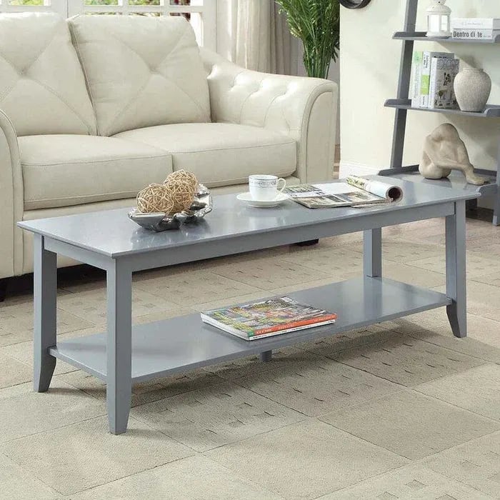 Sepiaaa Handmade Mango Wood Rectangular Premium Quality Centre Coffee Table (Grey)