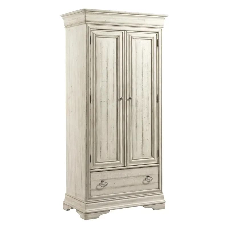 Shaylene Teak Wood Multipurpose Storage Wardrobes & Dressers for Elegant Bedroom Storage Solution with 2 Doors and 1 Drawer (Antique White), view 3