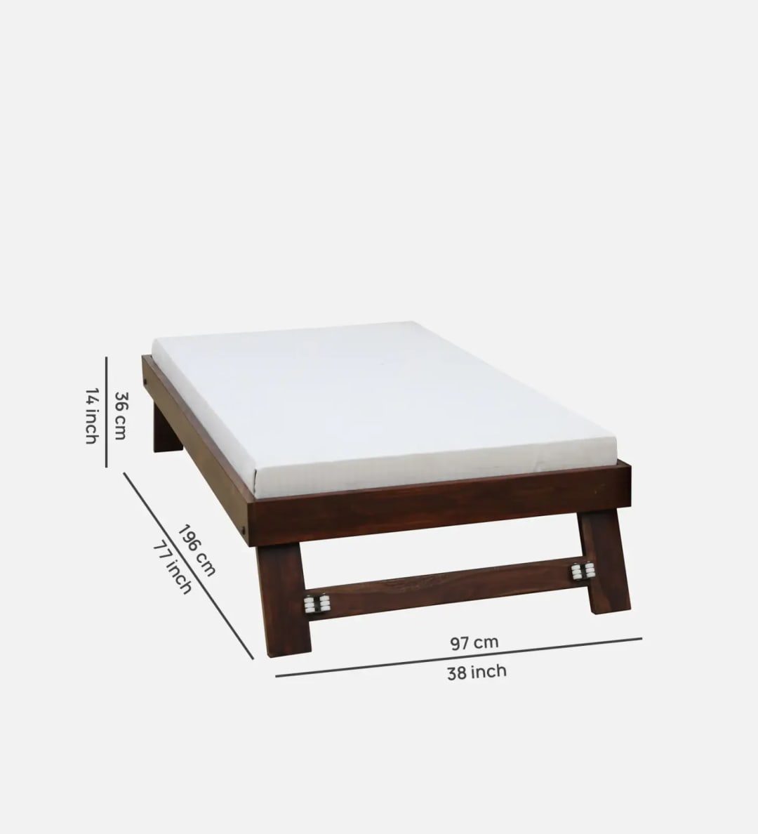 Sheraton Handmade Teak Wood Single Bed with Provincial Teak Finish and Trundle Space-Saving Classic Design for Small Bedrooms and Guest Room, view 4