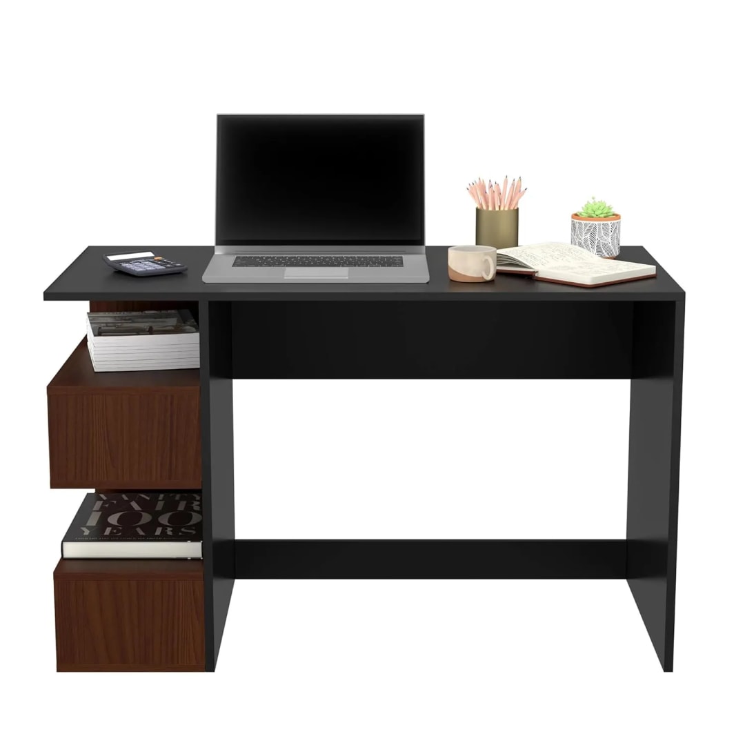 Solimoo Handmade Scholar Study Office Computer Table Desk with Storage for Adults Kids Students, view 2