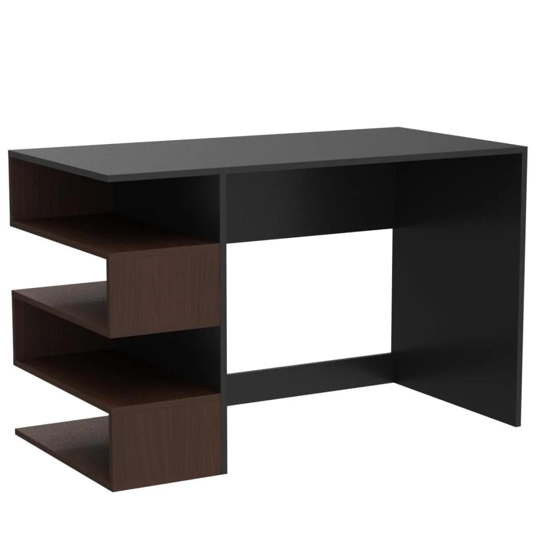 Solimoo Handmade Scholar Study Office Computer Table Desk with Storage for Adults Kids Students, view 3