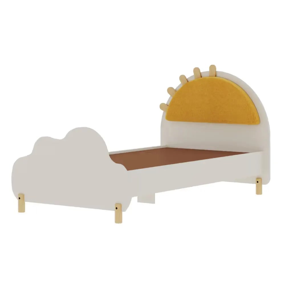 Sunbeam Plush Look Teak Wood Without Storage Kids Bed for Girls and Boys, view 2