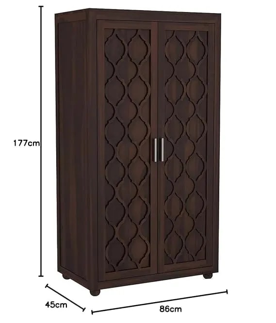 Teak Wood Almirah for Bedroom - Solid Wood Large Cupboard (Walnut Finish), view 4