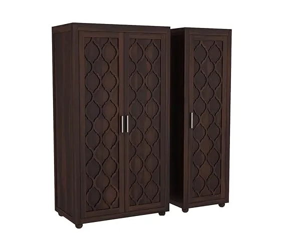 Teak Wood Almirah for Bedroom - Solid Wood Large Cupboard (Walnut Finish), view 6