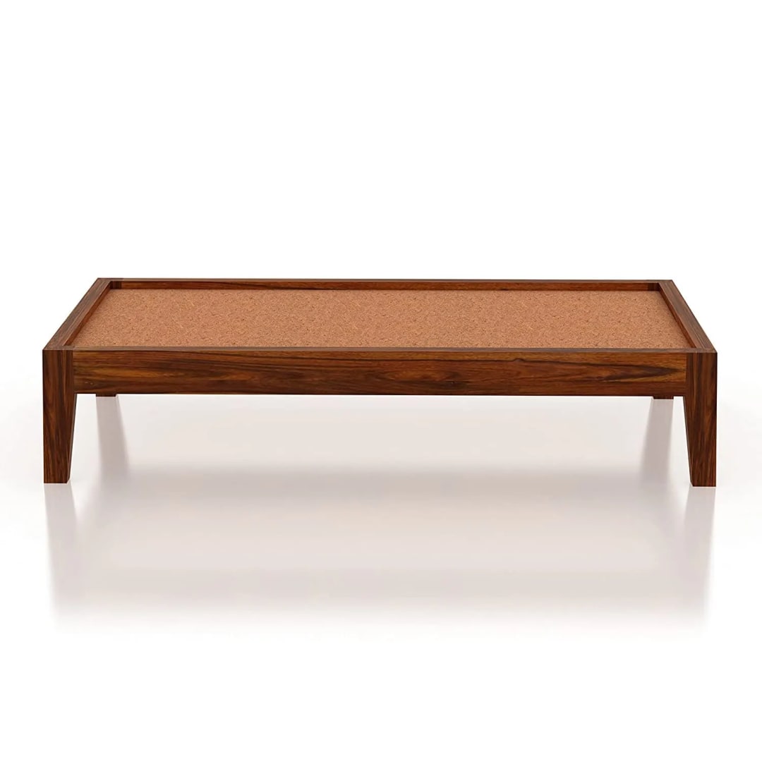 Twang Handmade Rectangular Teak Wood 3 Seater Diwan Bed for Living Room & Bedroom, view 2