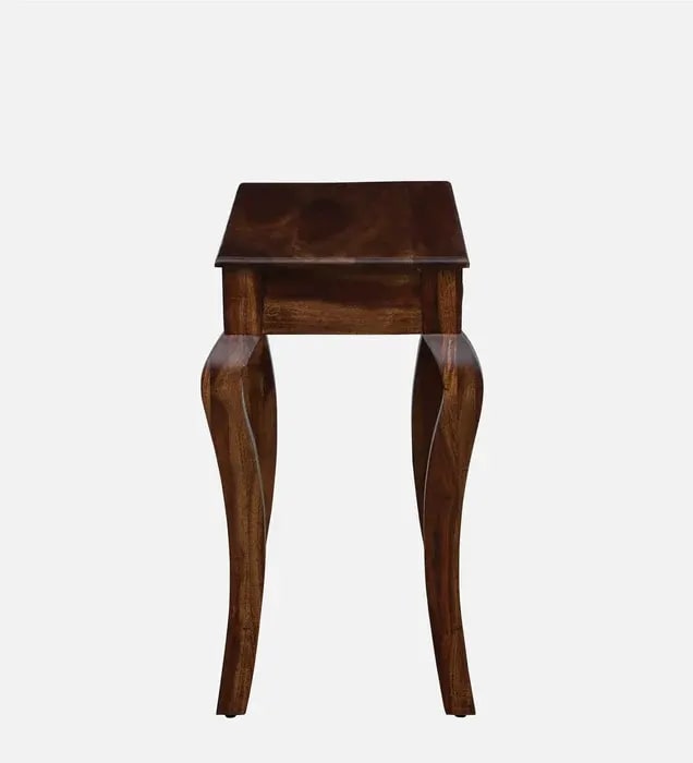 Vintage Teak Wood Console Table With Curved Legs, view 5