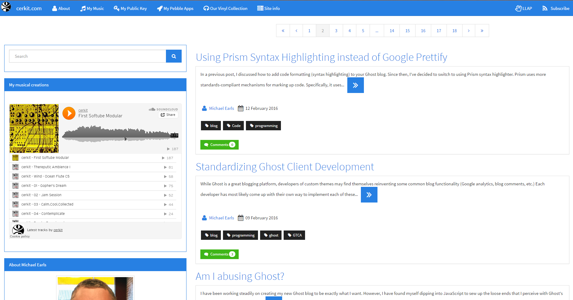 Screenshot of a site using the theme
