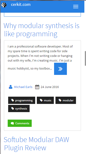image of iPhone 6 screenshot of post list