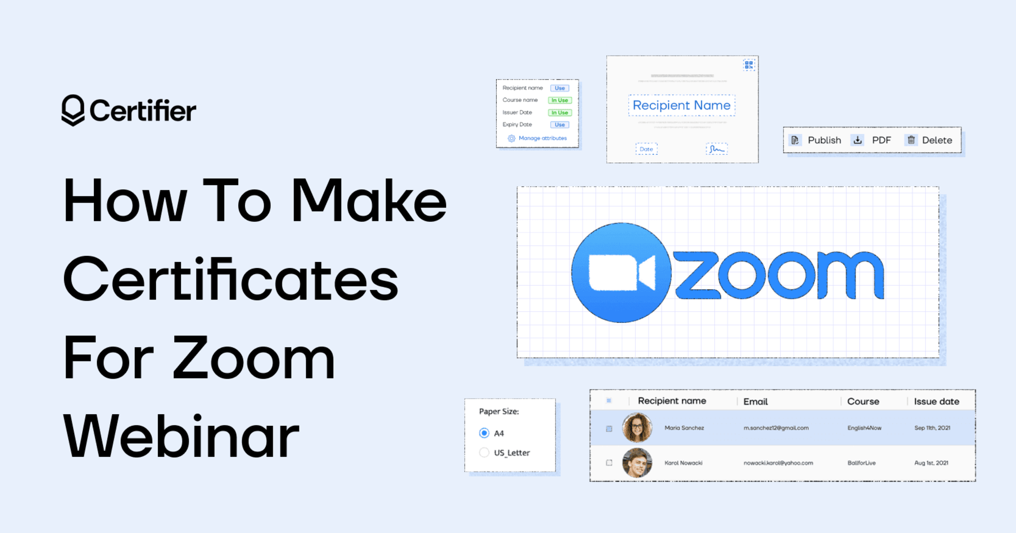 How to make zoom certificate of attendance certifier
