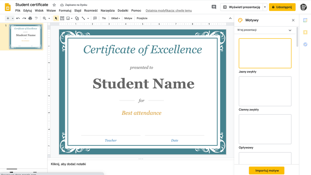 Create certificates with google slides Create certificates with google slides