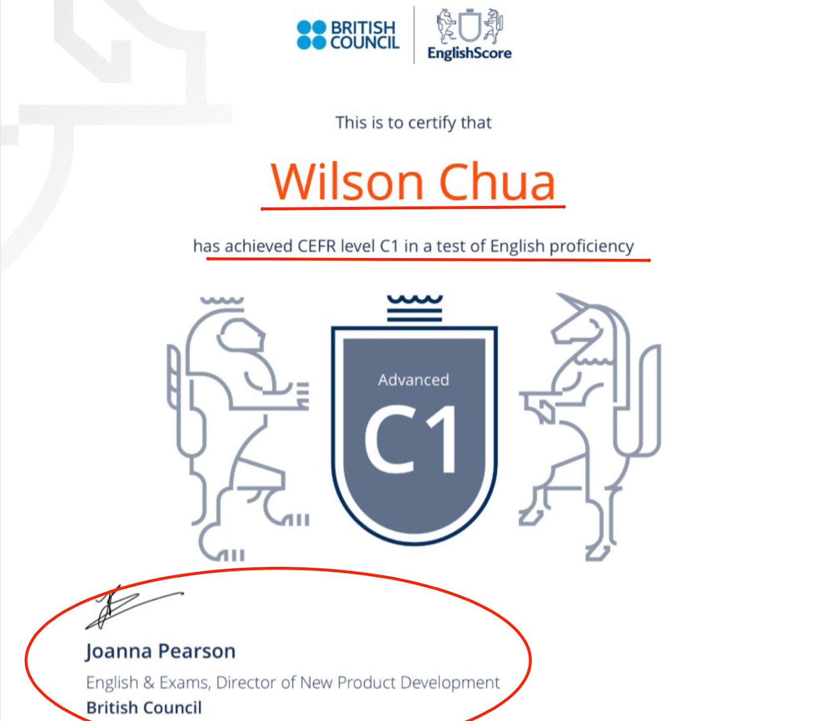 British Council Certificate British Council Certificate