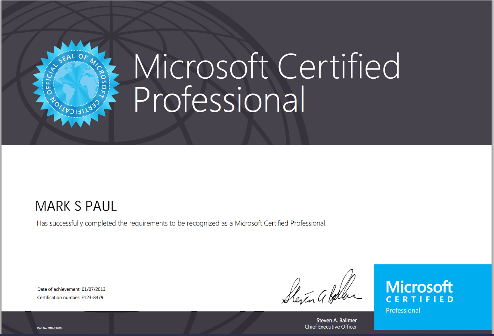 Microsoft certificate Microsoft certificate
