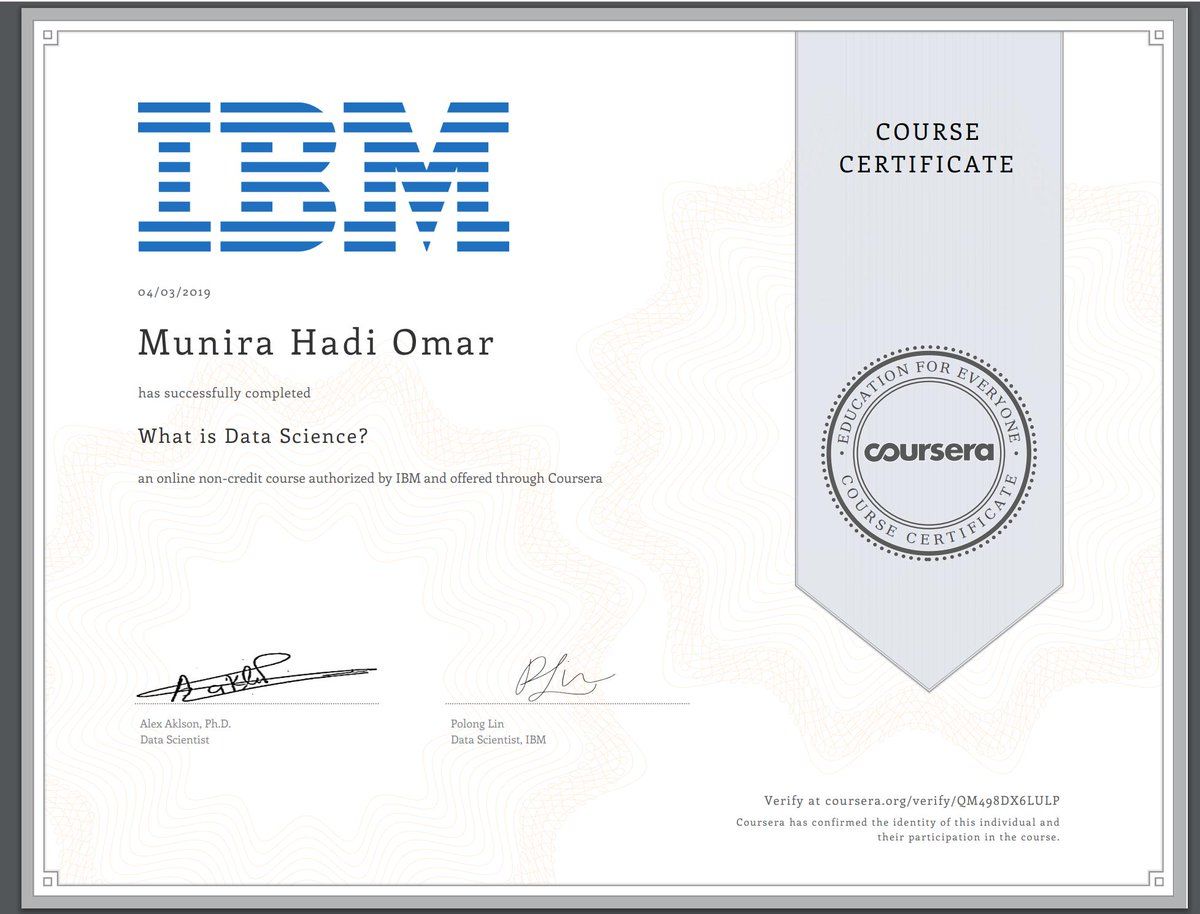 IBM Course certificate IBM Course certificate