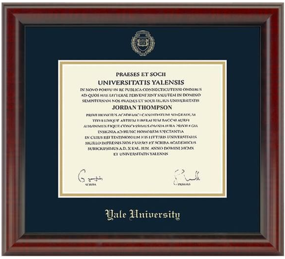 Yale University diploma certificate Yale University diploma certificate