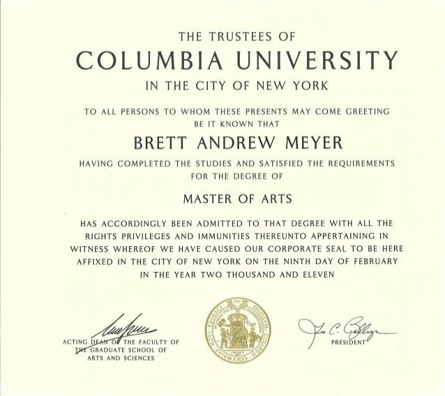 Columia uni diploma Columia uni diploma