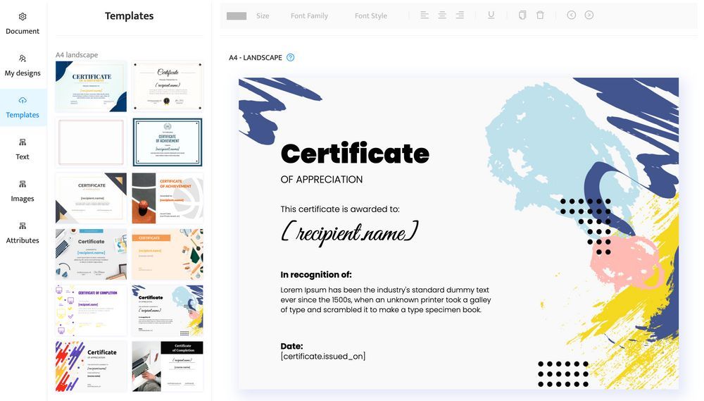Using Certifier, you can build, design, create, issue and send certificates online in just a few clicks Using Certifier, you can build, design, create, issue and send certificates online in just a few clicks
