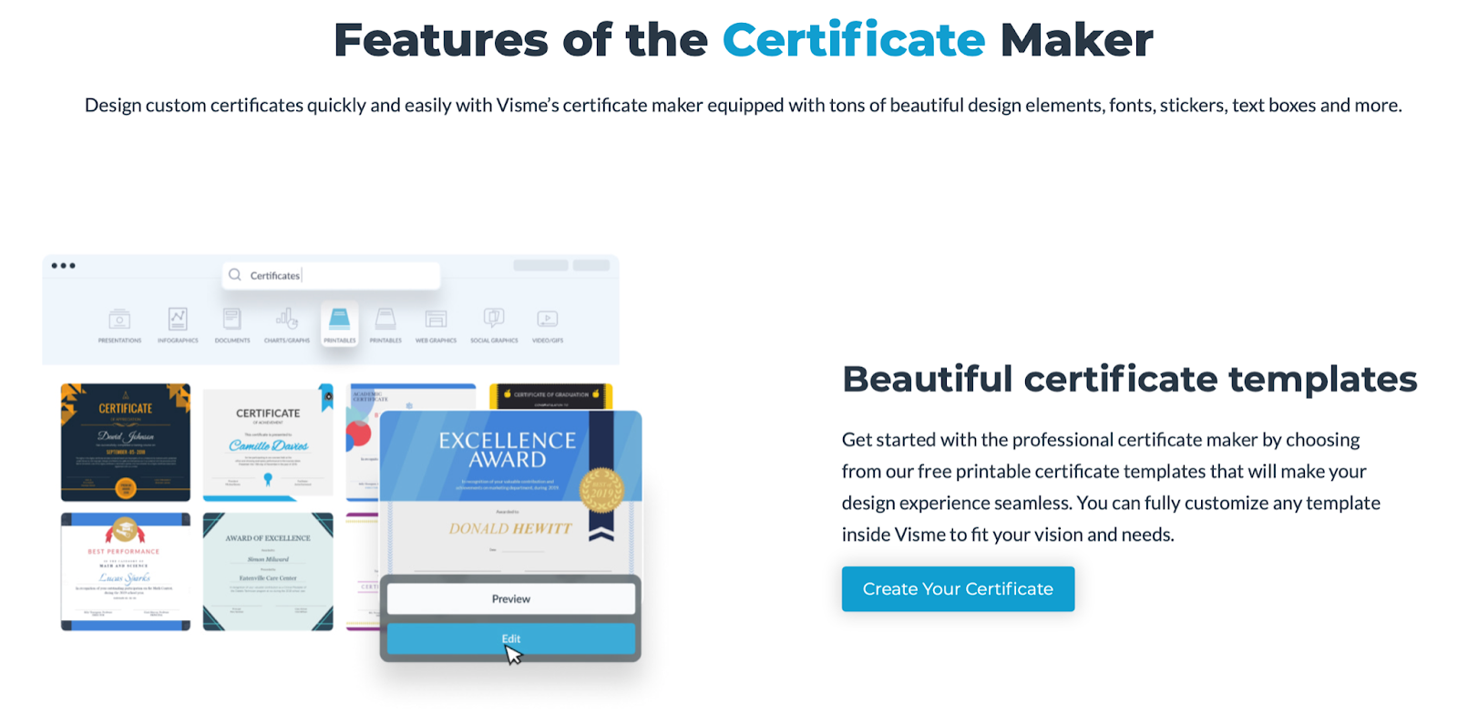 Visme certificate maker Visme certificate maker