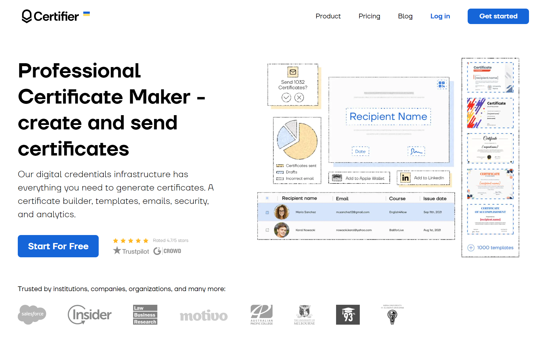 Certifier call to action to start a free trial. Certifier call to action to start a free trial.