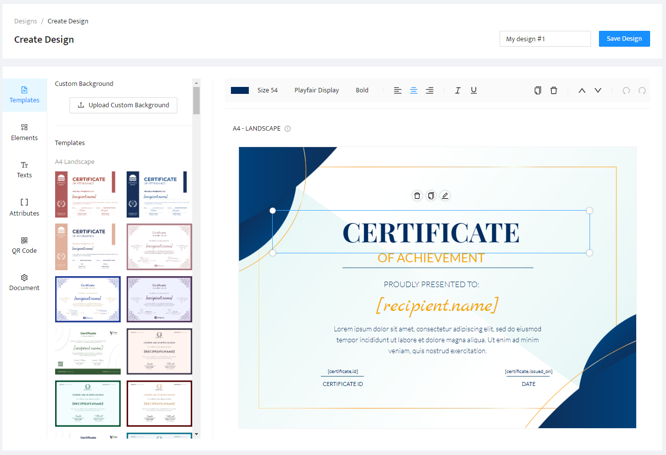 Certifier templates, alternative to Google Slides. Certifier templates, alternative to Google Slides.