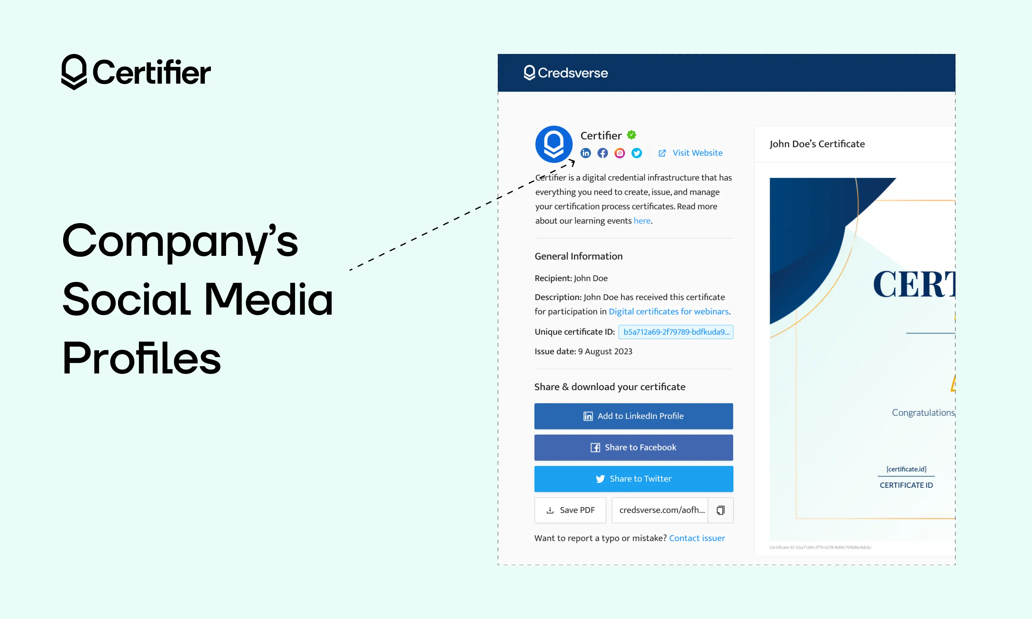 Company's social media profiles Company's social media profiles