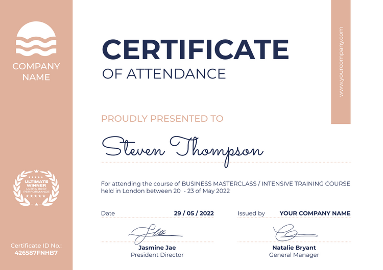 Course Simple and modest course certificate template