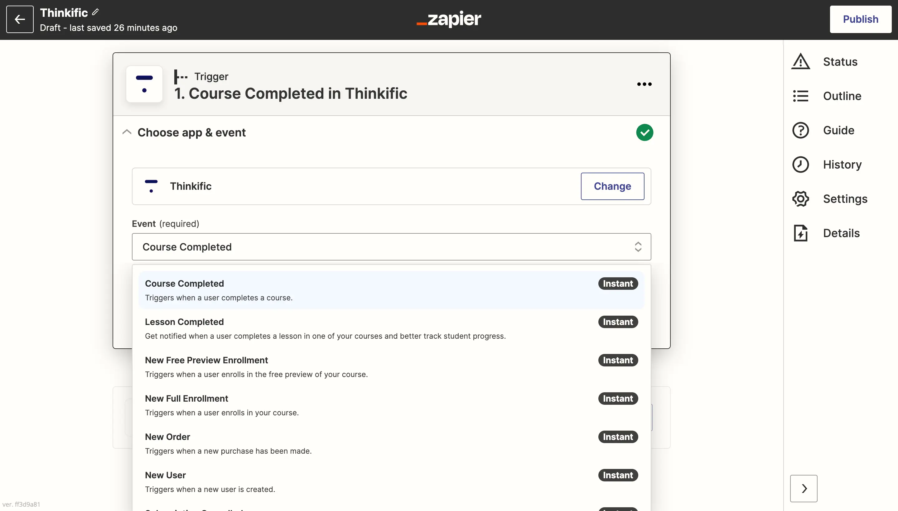 Thinkific course completion trigger Thinkific course completion trigger