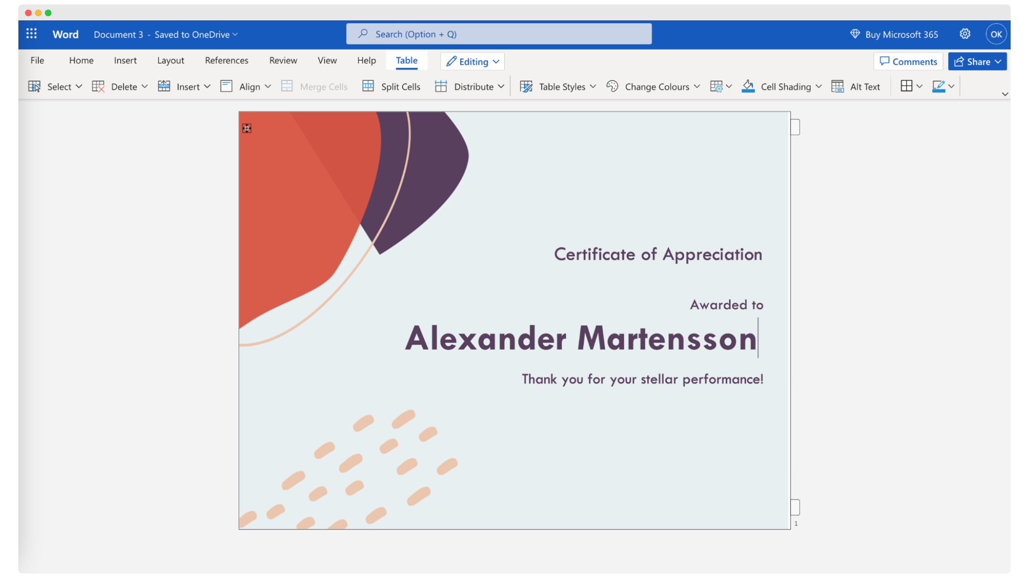 Generating multiple certificates with different names via Word. Generating multiple certificates with different names via Word.