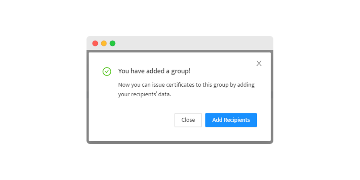 Adding a group of certificate recipients in Certifier.