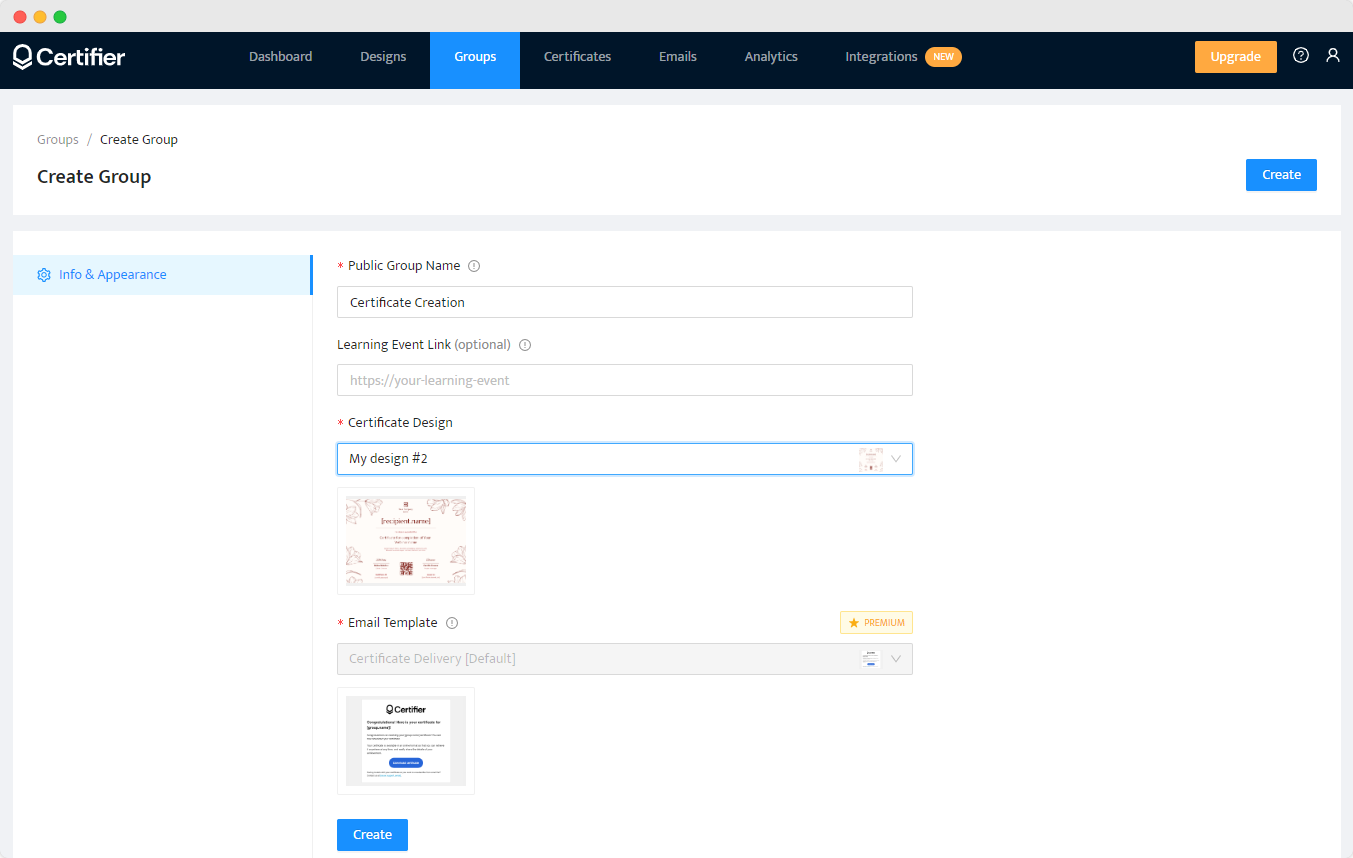 Creating groups of recipients in Certifier. Creating groups of recipients in Certifier.